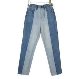 ASOS Stradivarius STR Two Tone High Rise Straight Leg Tapered Jeans Size 2